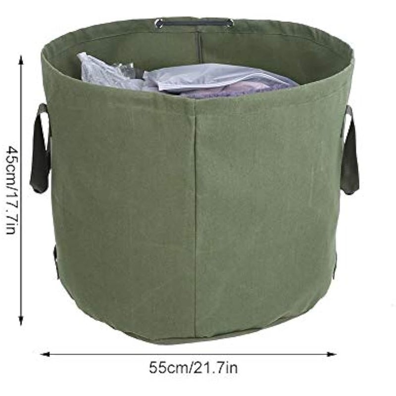 Yosooo Portable Waterproof Reusable Canvas Garden Lawn Leaf Trash Waste Bag Multifunctional Container Storage Tote - Image 4